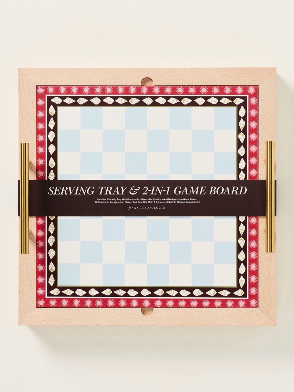 Anthropologie Serving Tray & 2-in-1 Game Board NEW